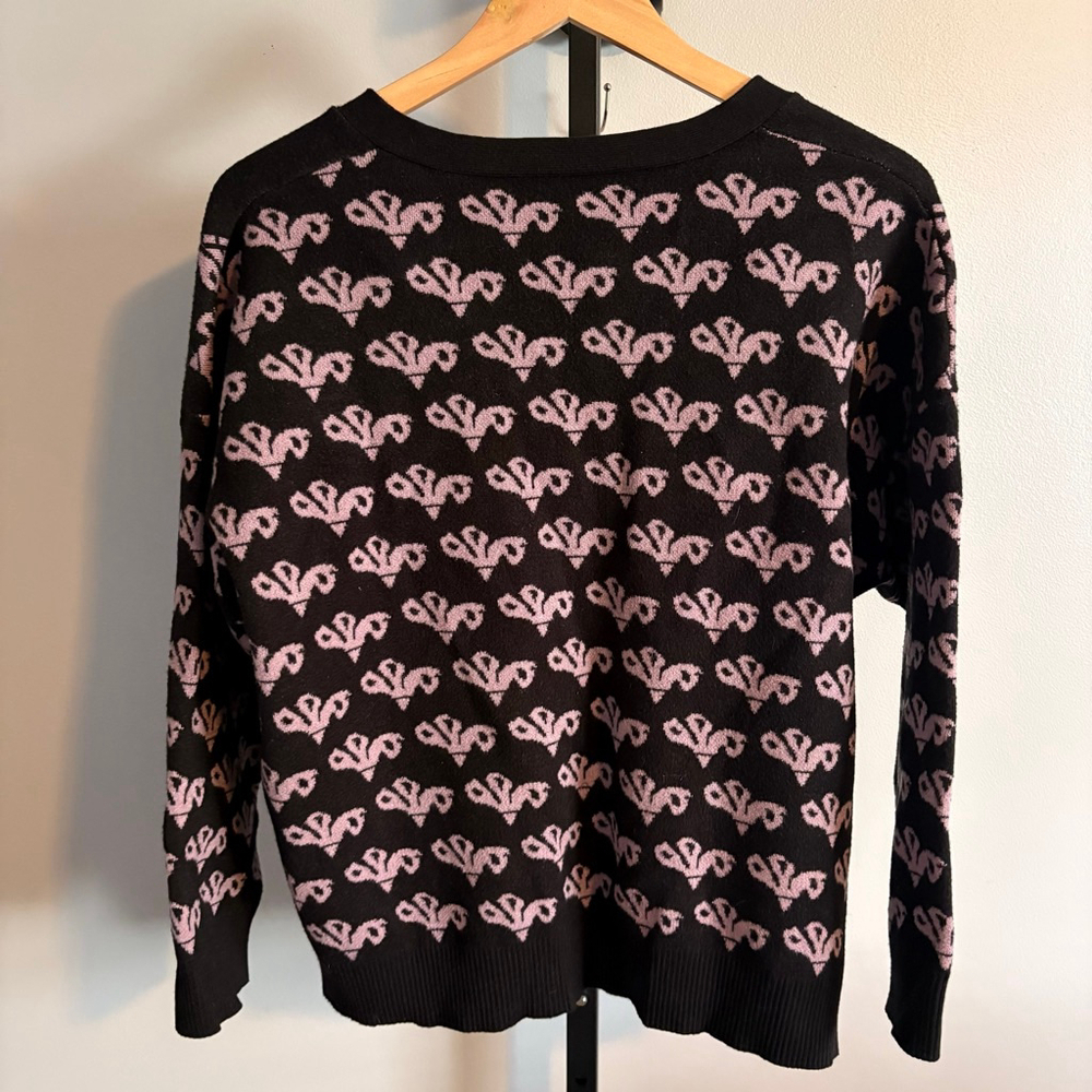 Women's‎ Gothic Black Pink Floral Cardigan L - Picture 3 of 4
